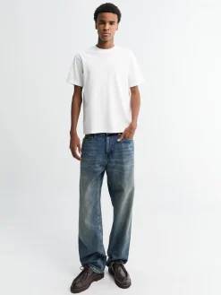 Aaron Pants i Blå Worn Washed