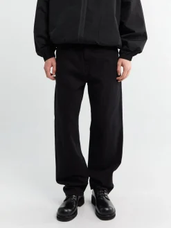Aaron Pants i Sort stone washed