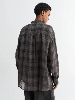 Above Shirt i Penumbra Check Sheercoat Linen