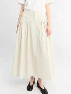 Agat Gathered Skirt i Bone