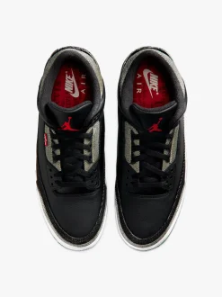 Air Jordan 3 x Levi's® Sneakers Black Denim i Sort, Hvid og Sort-Gym Rød