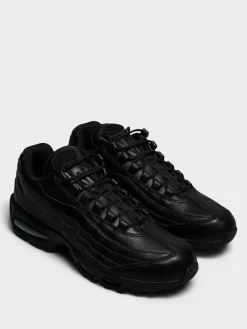 Air Max 95 Big Bubble Leather QS Sneakers i Triple Black