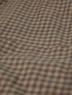 Airy Light Cotton Check Big Shirt i Brun Gingham Check
