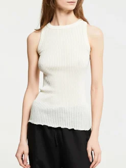 Ajouré Wool & Silk Top i Ivory