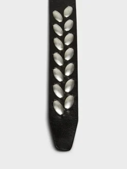 Almond Stud Belt i Mørkebrun