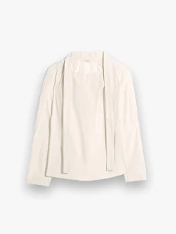 Ascot Bluse i Lys Creme