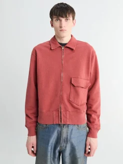 Bandak Cotton Linen Loopback Jakke i Cowhide