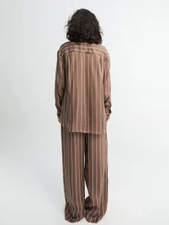 Baxter Fluid Track Pants i Brun Multi Stribe