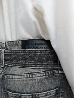 Belted Jeans i Washed Black