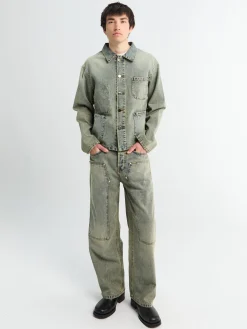 Bill Cropped Teawash Denim Workwear Jacket i Blue Teawash