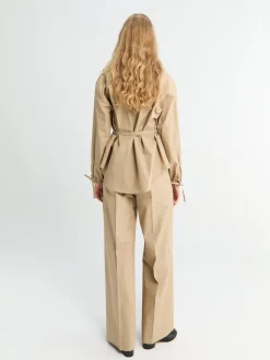 Bomuld Poplin Bukser i Beige