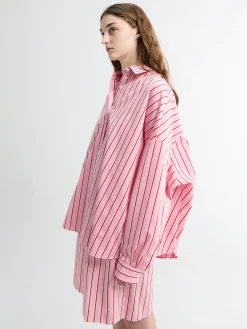 Bomuldsskjorte i Pink