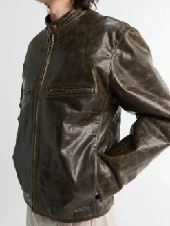 Boxy Biker Jacket i Bronze