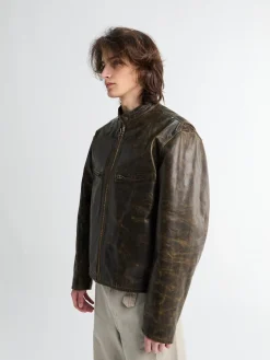 Boxy Biker Jacket i Bronze