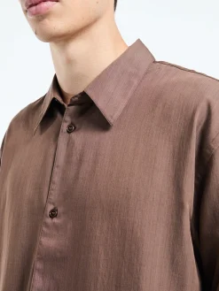 Boxy Oversized Skjorte i Brun