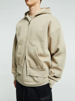 Classic Fit Fleece Zip-Up Hoodie i Timber