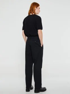 Classic Twill Double-Pleat Bukser i Sort