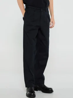 Classic Twill Double-Pleat Bukser i Sort