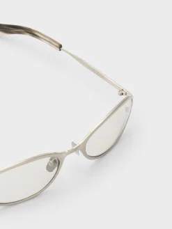 Cohen Solbriller i Brushed Silver og Transparent Grå Lenser