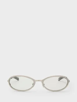 Cohen Solbriller i Brushed Silver og Transparent Grå Lenser