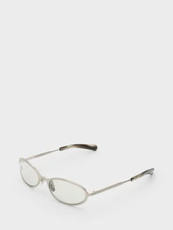 Cohen Solbriller i Brushed Silver og Transparent Grå Lenser