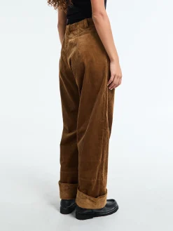 Corduroy Box Trousers i Cognac
