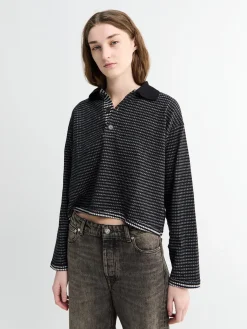 Cropped Polo i Black Check