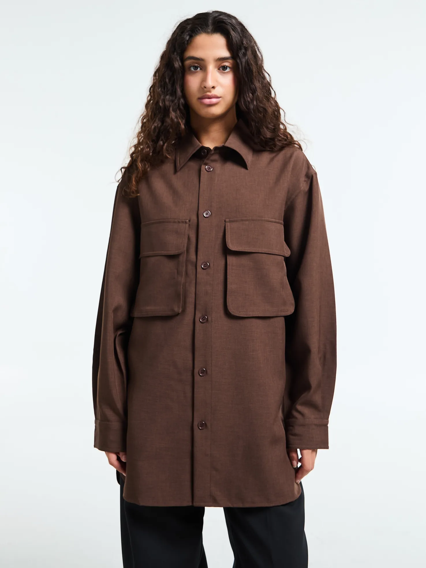 Culver Cargo Skjorte i Dark Brown