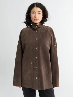 Dash Læder Suede Utility Jakke i Grå
