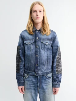 Denimjakke i Blå og Sort