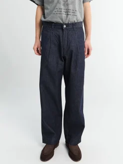 Denim Tuck Pants i Indigo