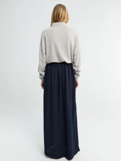 Elie Fluid Maxi Skirt i Navy