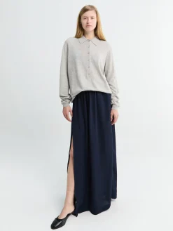 Elie Fluid Maxi Skirt i Navy