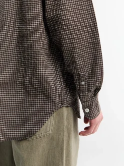 Espevik Check Oversized Skjorte i Taupe