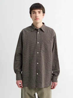 Espevik Check Oversized Skjorte i Taupe