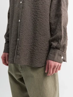 Espevik Check Oversized Skjorte i Taupe