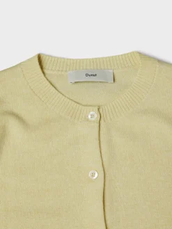 Essential Crewneck Knit Cardigan i Lemon