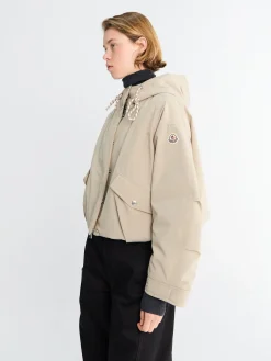 Eucalyptus Hooded Kort Dunjakke i Beige