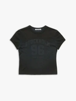 Fitted Logo T-shirt i Falmet Blå