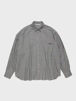 Flannel Button-Up Skjorte i Sort og Hvid