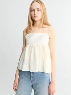 Flared Bustier Blouse i Ivory