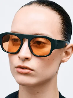 Flatlist x Sunflower Shade 02 Solbriller i Forest Green og Solid Orange Lens