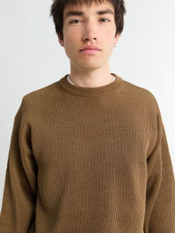 Flat Yarn Rib Knit i Lysebrun