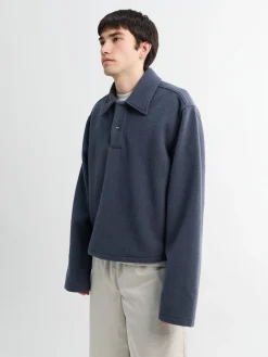 Fleece Polo i Ardoise