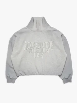Fleece Sweatshirt with Logo i Grey Melange