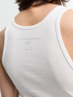 Francis Jersey Rib Cotton Tank Top i Hvid