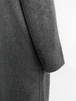 Gaia Double Breasted Frakke i Dark Grey Melange