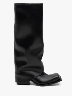 Havva Chunky Heel Trouser Boots i Sort