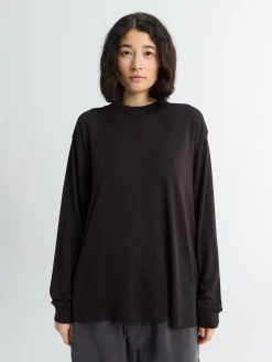 Jersey Langærmet T-shirt i Black Grape