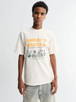 Jimroys Exotics kortærmet T-shirt i Creme